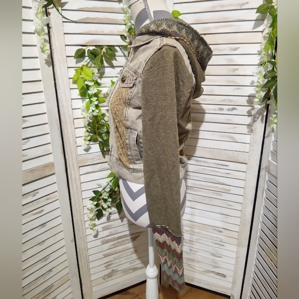 Miss Me Olive Green Jacket (1258) - Picture 3 of 10